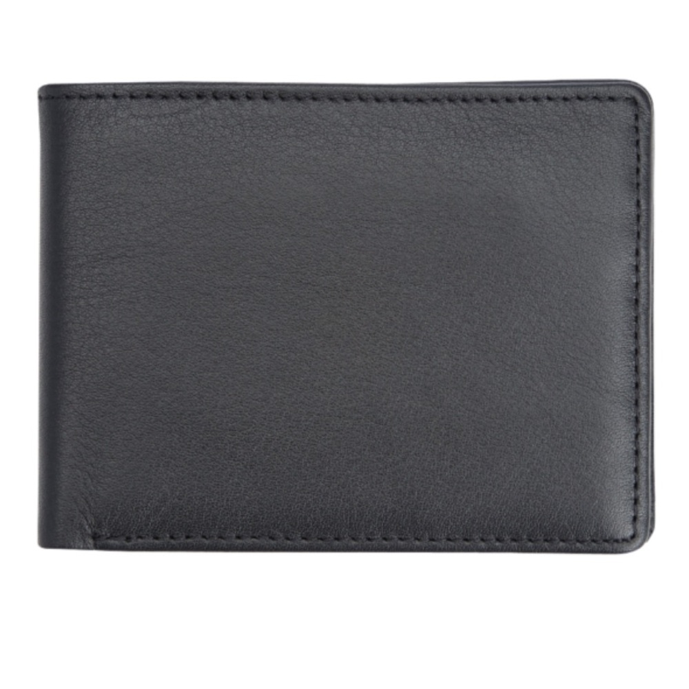 NWT - ROYCE BLACK LEATHER RFID BLOCKING SLIM BIFOLD WALLET